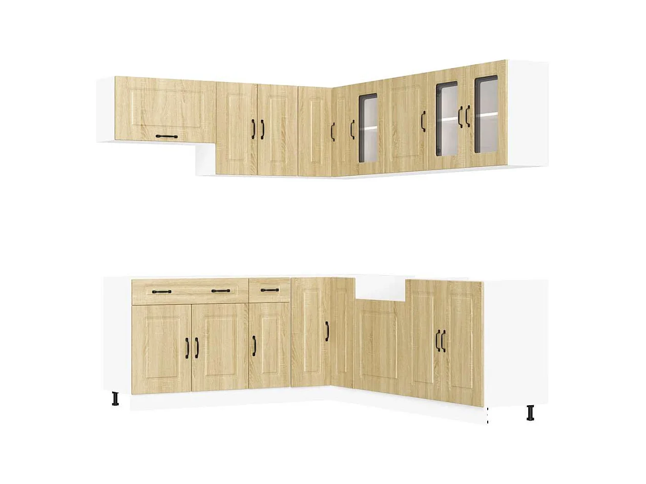 11 peças armário de cozinha conjunto Kalmar sonoma carvalho