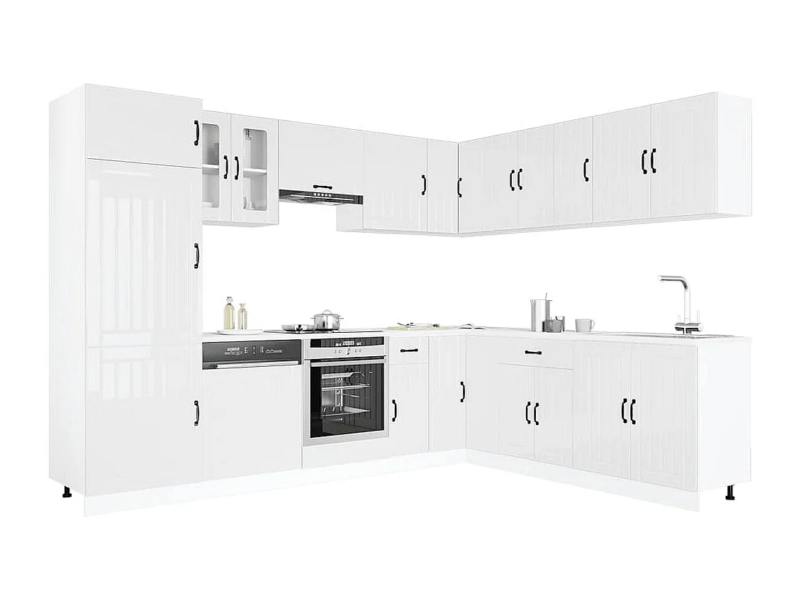 Ensemble d'armoires de cuisine 14 pcs Lucca bois d'ingénierie