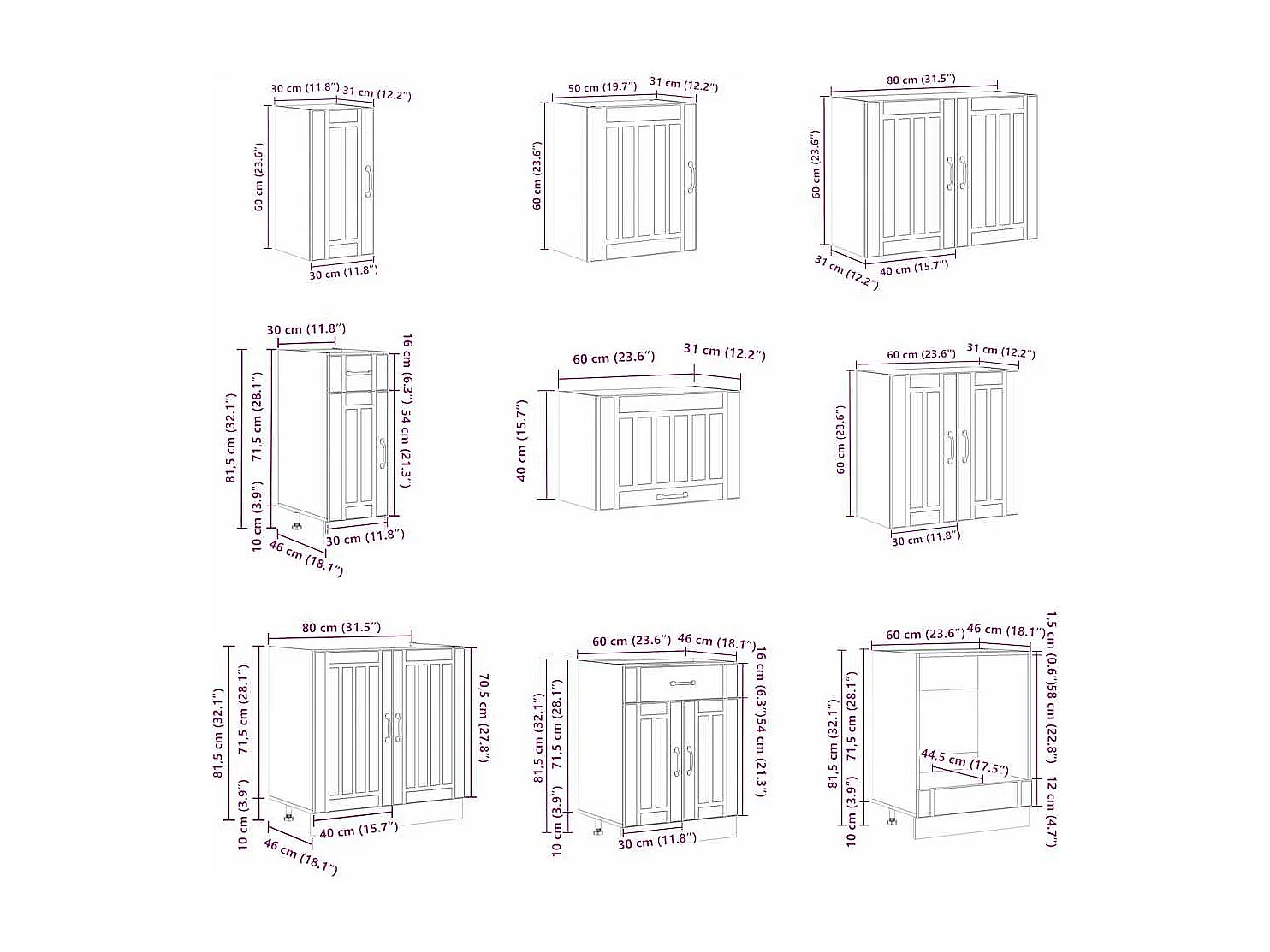 Ensemble d'armoires de cuisine 14 pcs Lucca bois d'ingénierie
