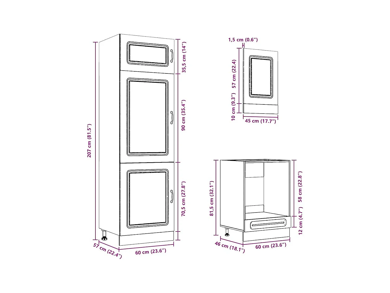 Ensemble d'armoires de cuisine 7 pcs Kalmar bois d'ingénierie