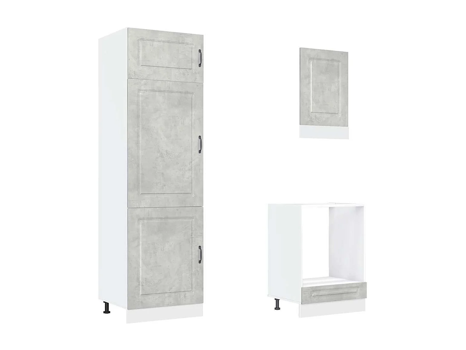 7-tlg. Küchenschrank-Set Kalmar Betongrau Holzwerkstoff