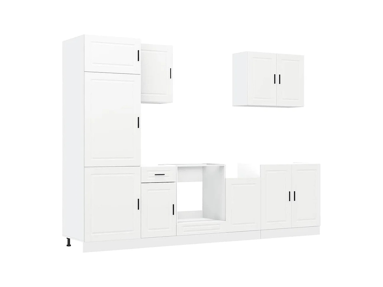 7-tlg. Küchenschrank-Set Porto Weiß Holzwerkstoff