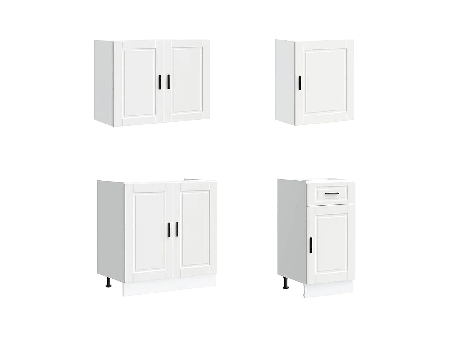 7-tlg. Küchenschrank-Set Porto Weiß Holzwerkstoff