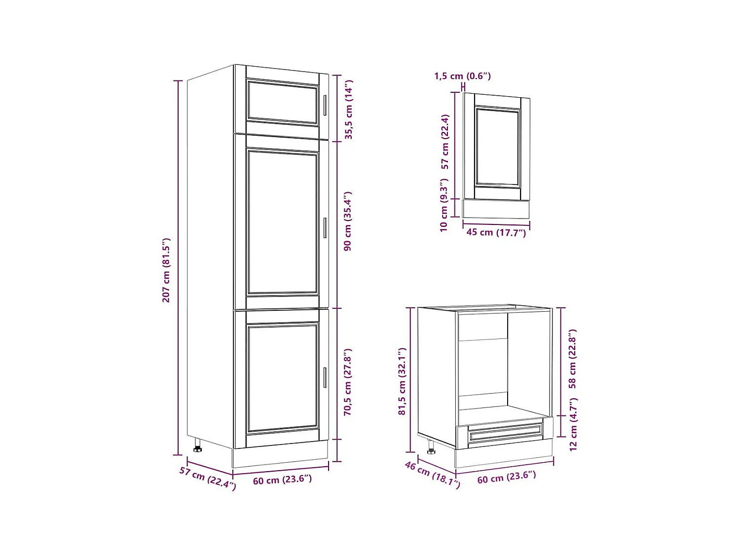 7-tlg. Küchenschrank-Set Porto Weiß Holzwerkstoff