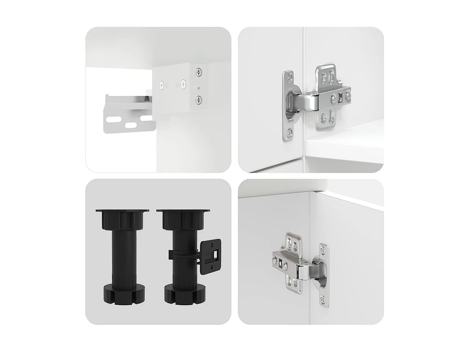 Ensemble de 7 meubles de cuisine "Porto" en bois d'ingénierie blanc