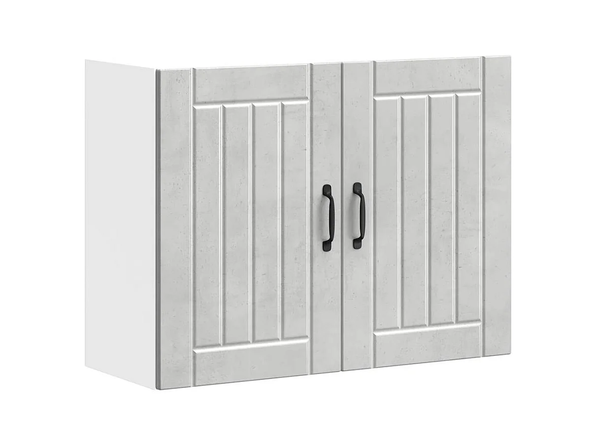 Armoire murale de cuisine Lucca gris béton bois ingénierie