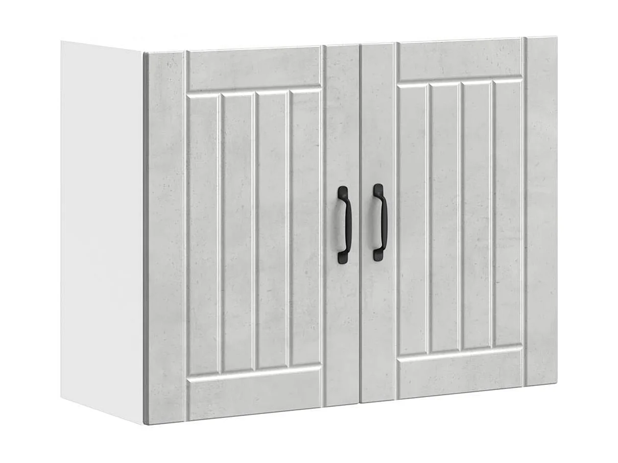 Armoire murale de cuisine Lucca gris béton bois ingénierie