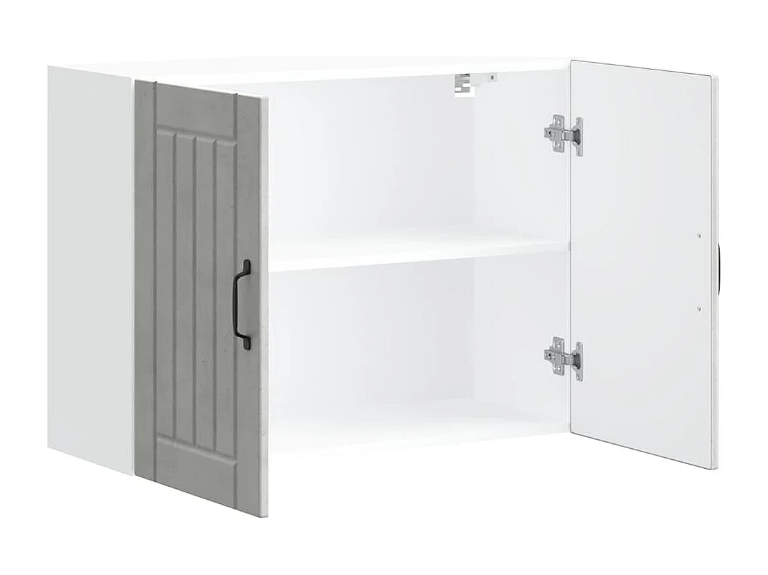 Armoire murale de cuisine Lucca gris béton bois ingénierie