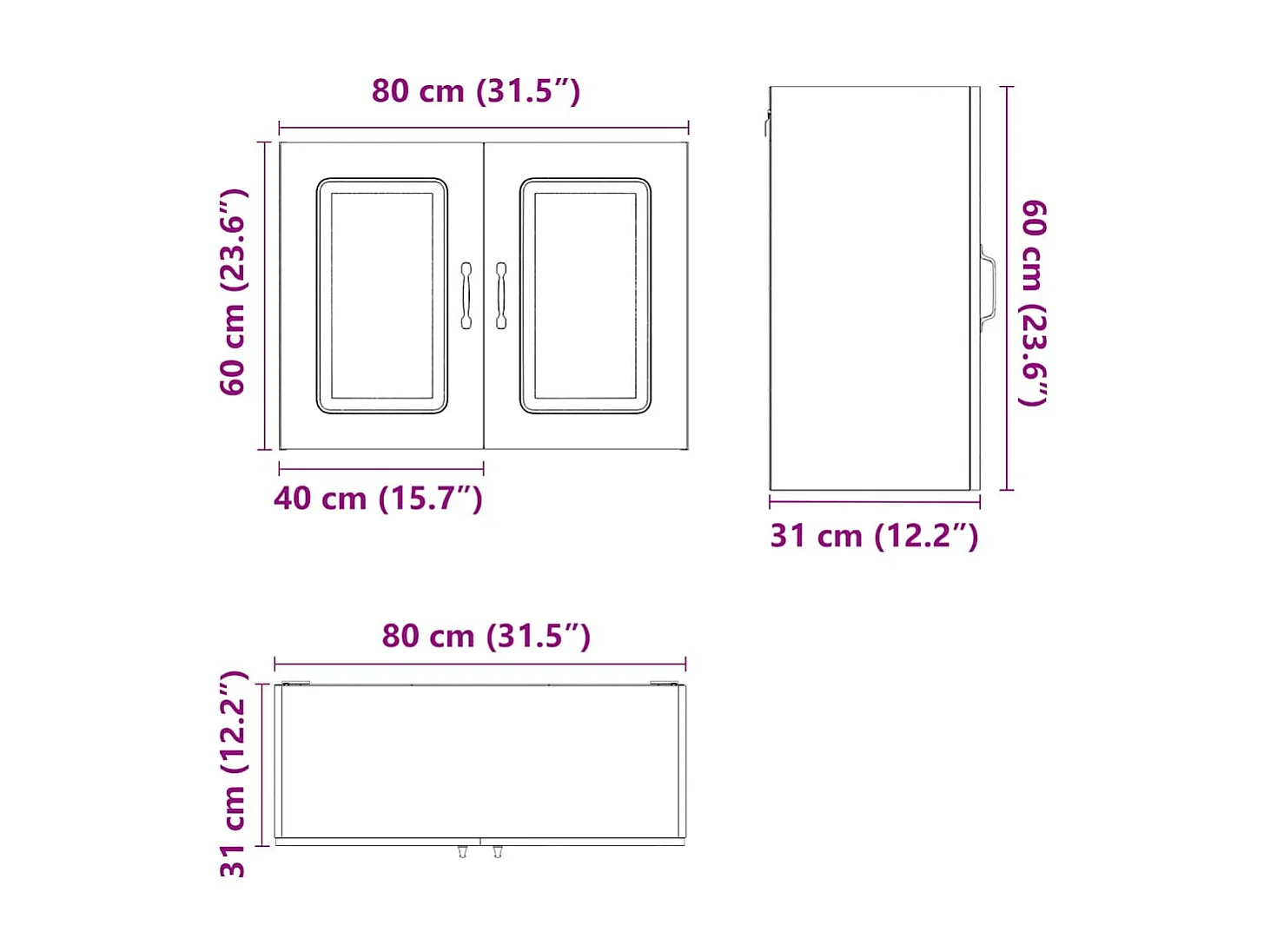 Base da Cucina Kalmar Bianco Lucido in Legno Multistrato