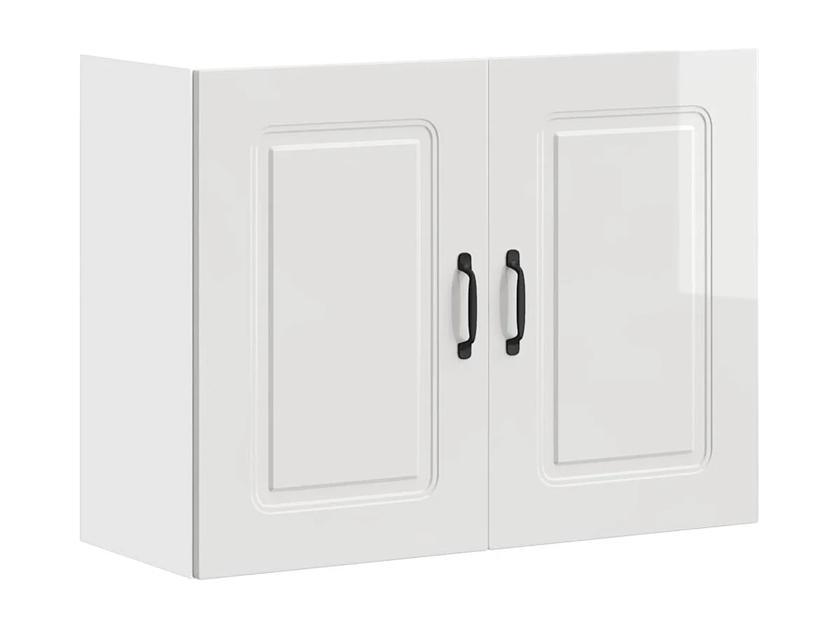 Armario de pared de cocina Kalmar blanca de alto brillo