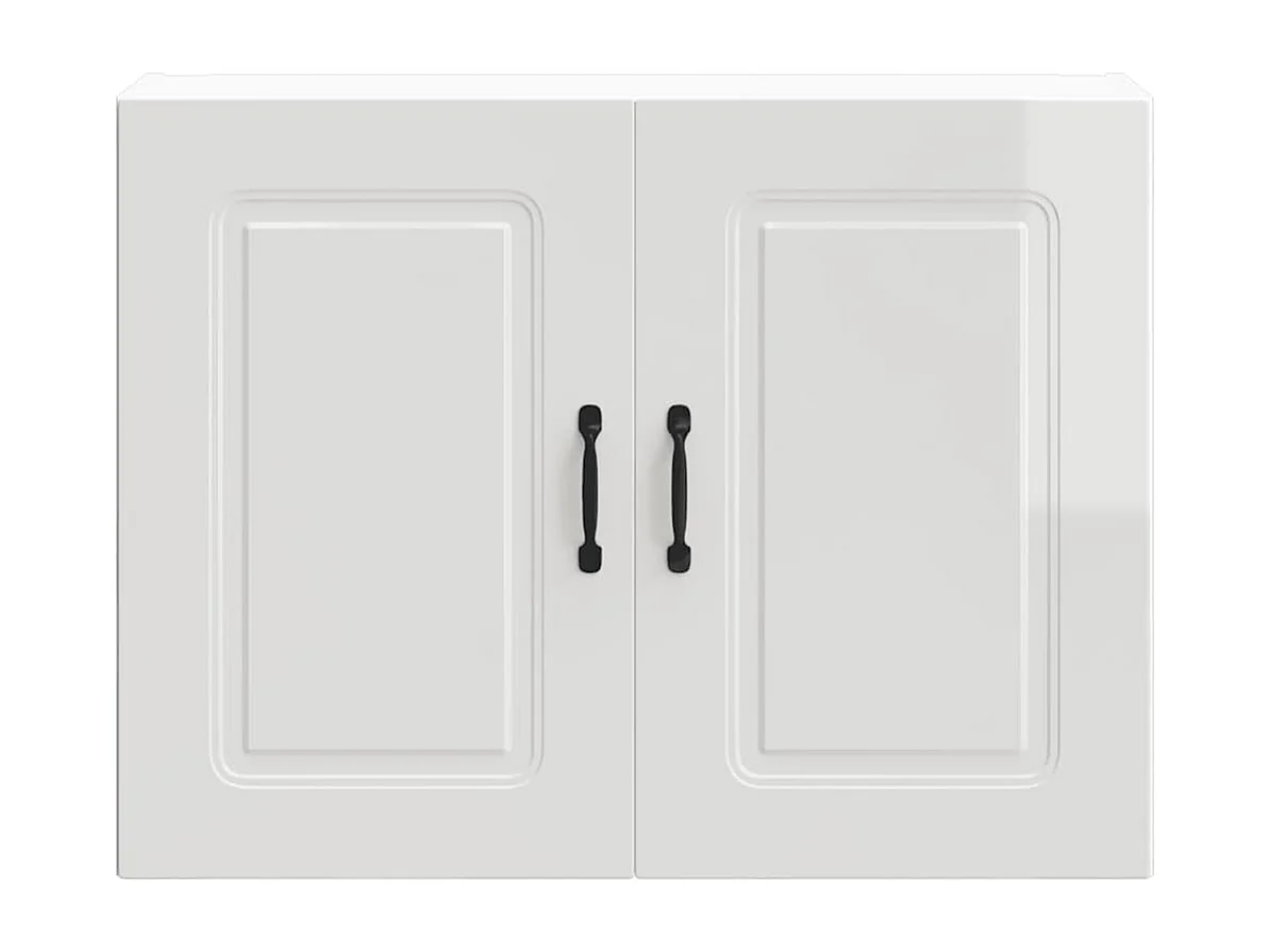Armario de pared de cocina Kalmar blanca de alto brillo