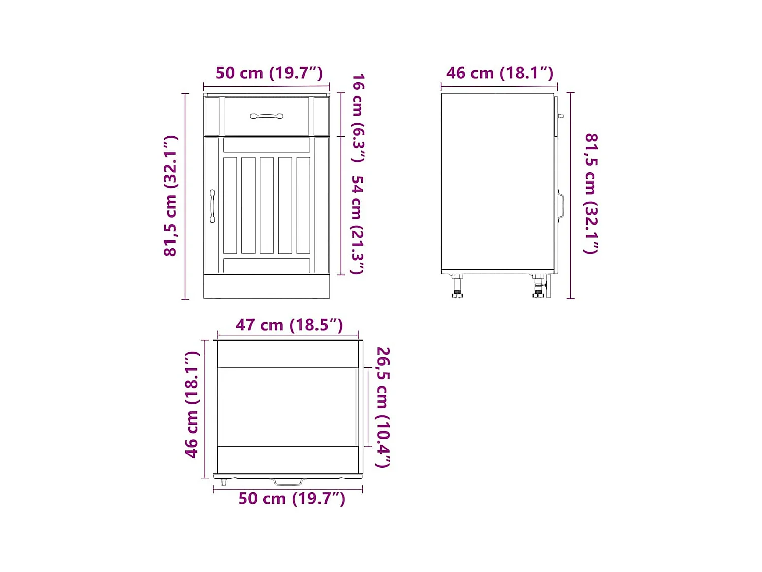 Mueble bajo de cocina Lucca madera de ingeniería blanca