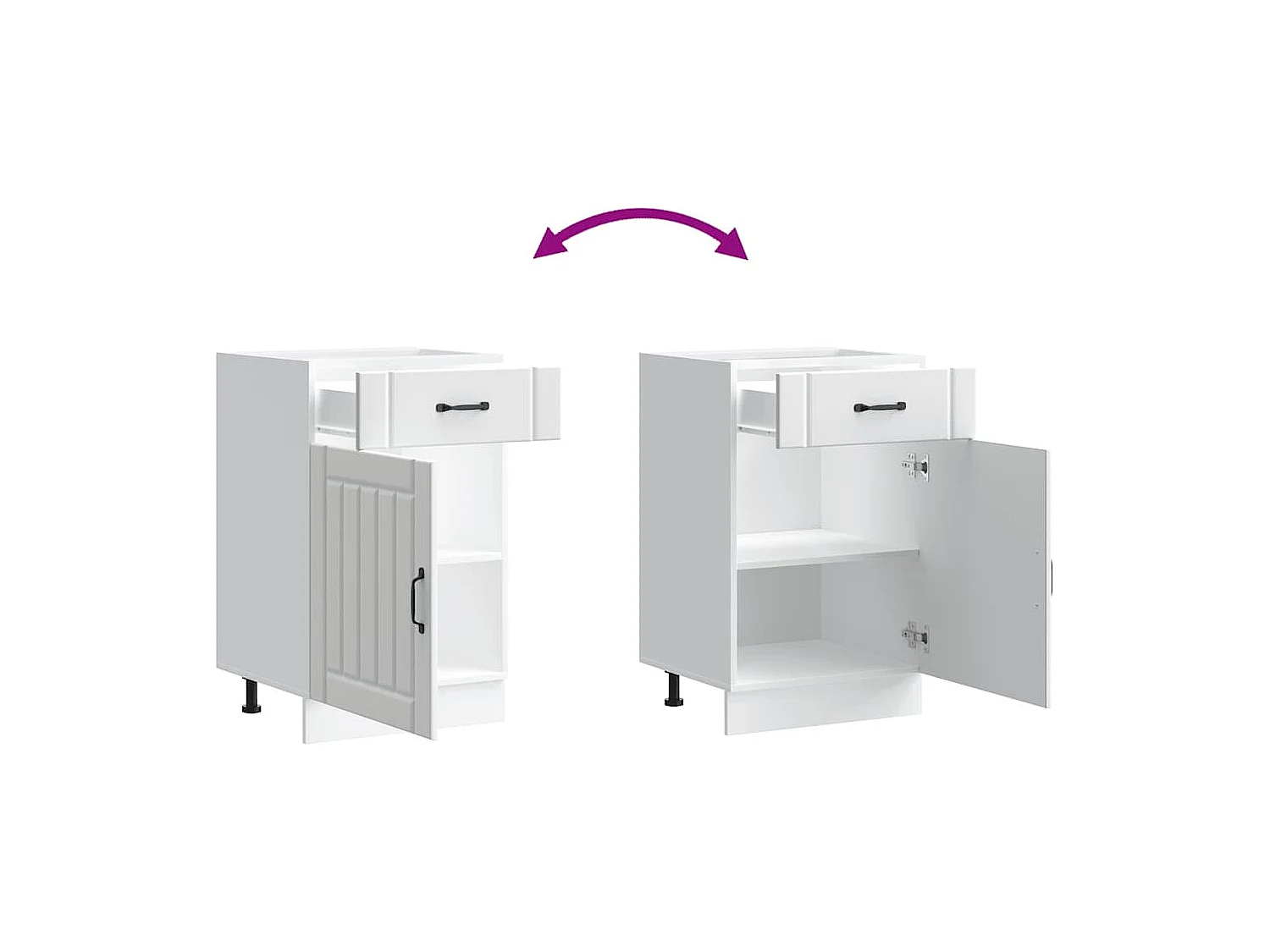 Mueble bajo de cocina Lucca madera de ingeniería blanca