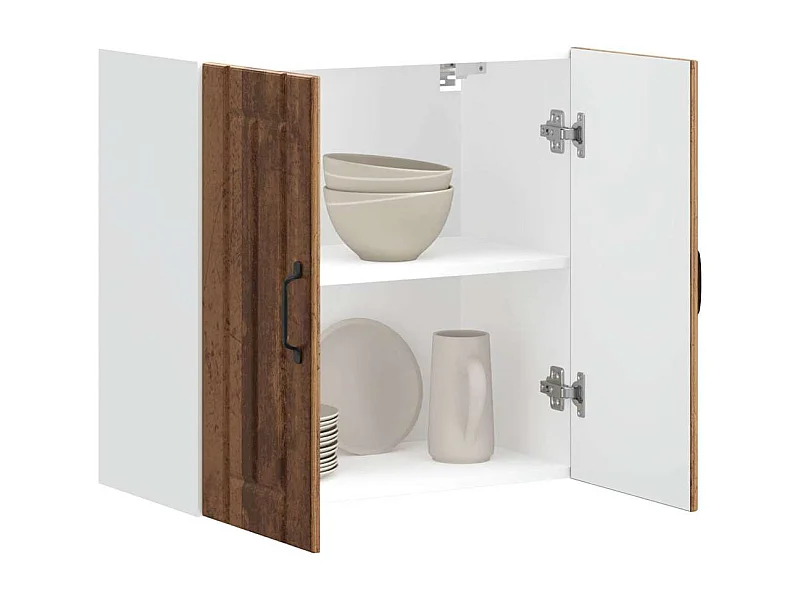 Keukenwandkast Lucca bewerkt hout oud houtkleurig