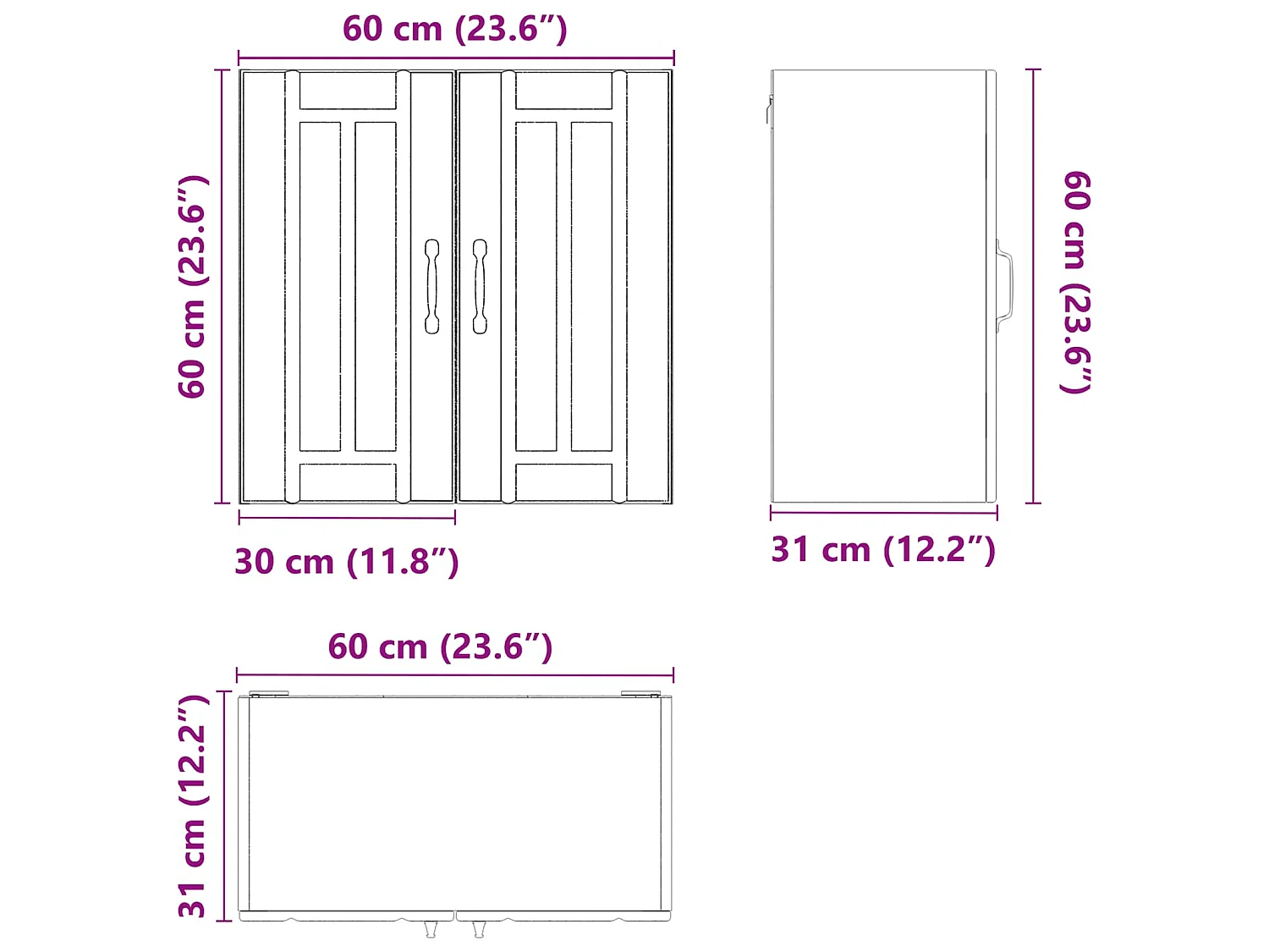 Armoire murale de cuisine Lucca vieux bois bois ingénierie