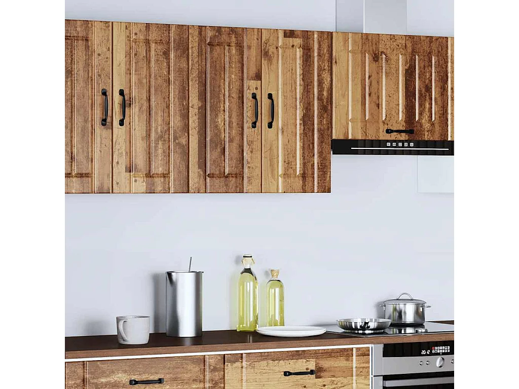 Armoire murale de cuisine Lucca vieux bois bois ingénierie