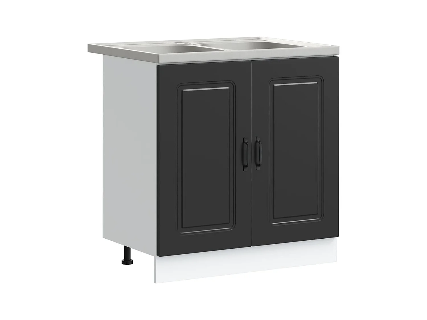 Mobile da cucina 2 pcs Nero 80 x 46 x 81.5 cm Legno multistrato