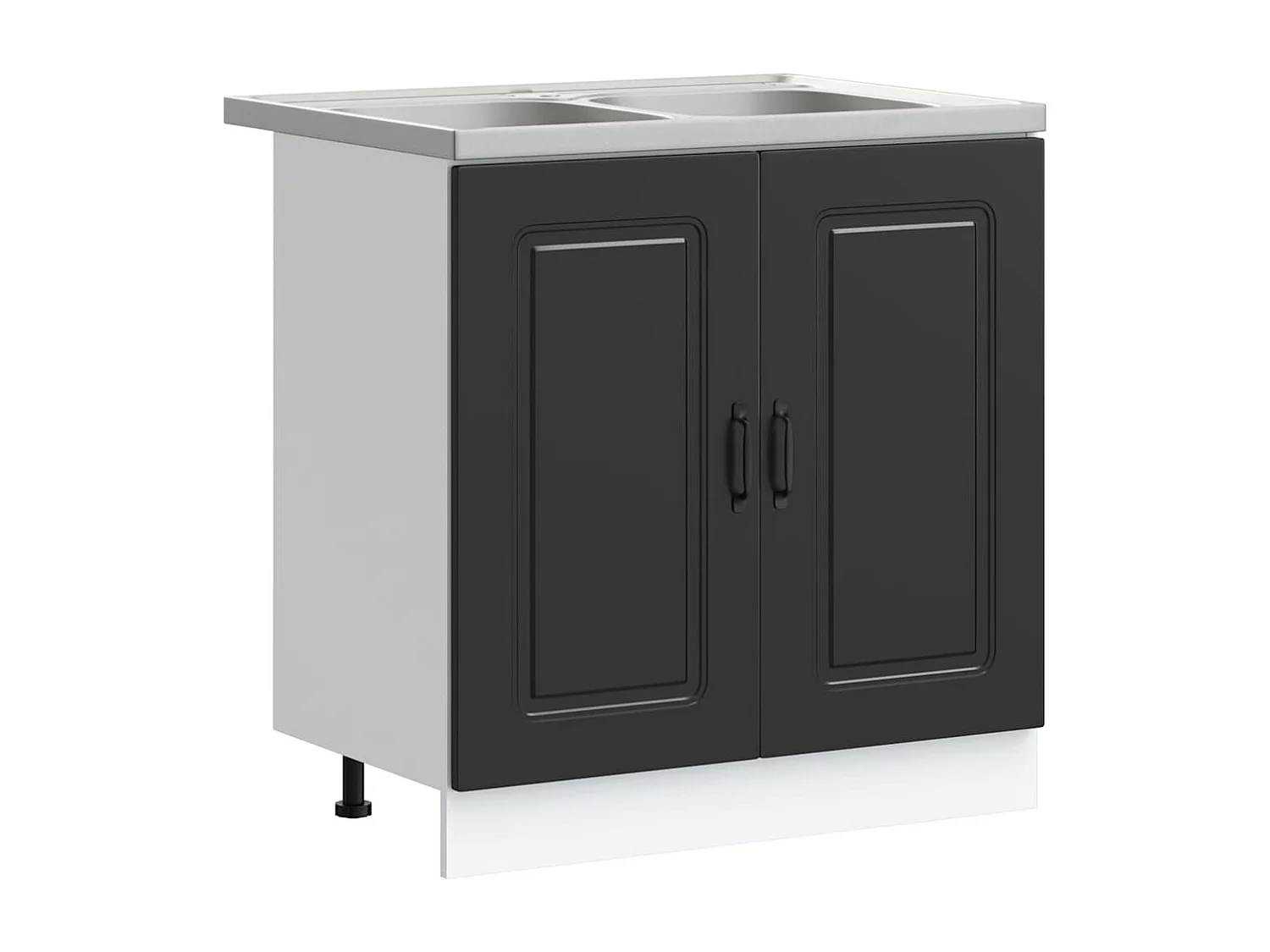 Keukenkast Kalmar Zwart 80 x 46 x 81,5 cm Bewerkt hout