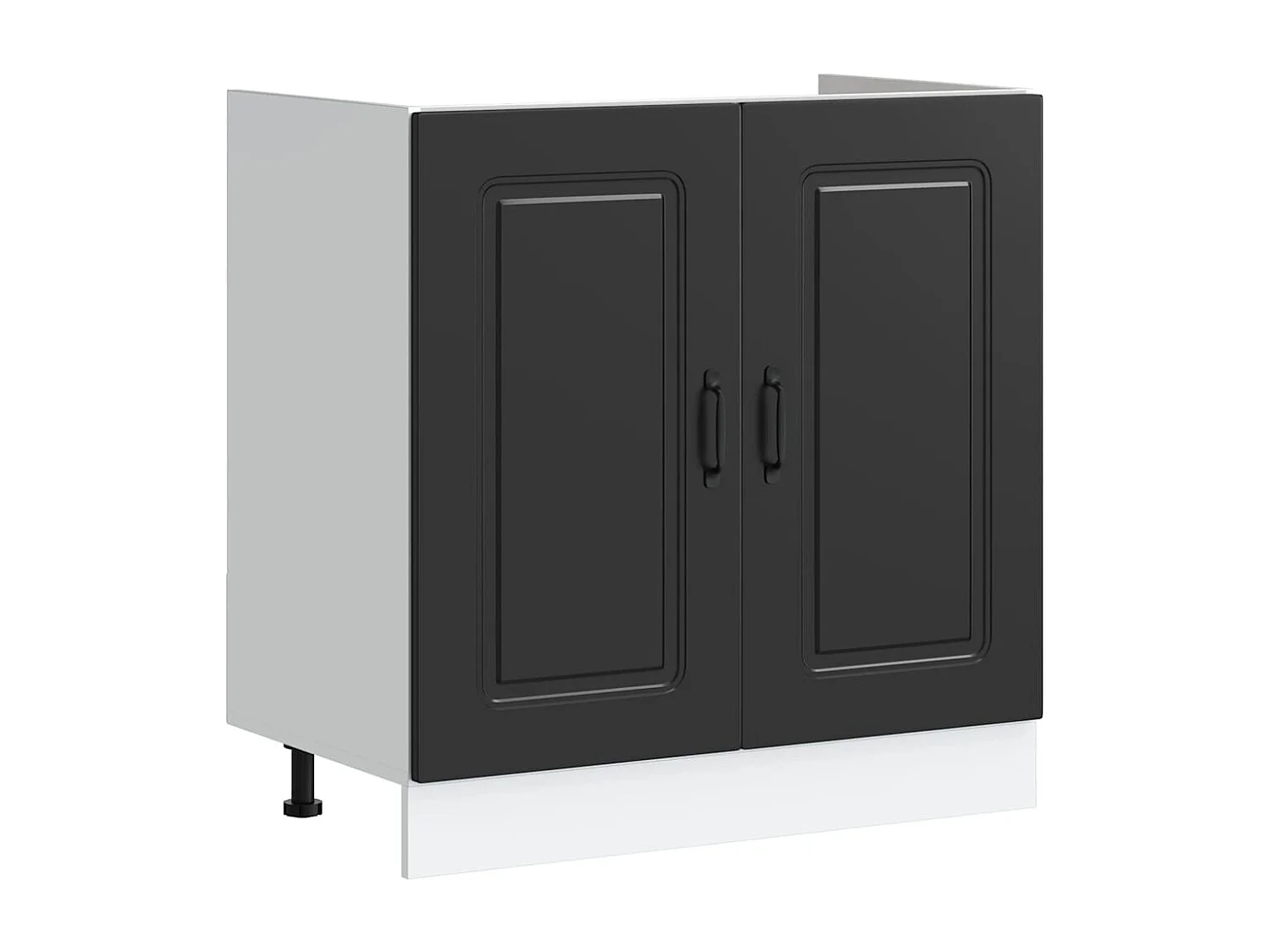 Keukenkast Kalmar Zwart 80 x 46 x 81,5 cm Bewerkt hout