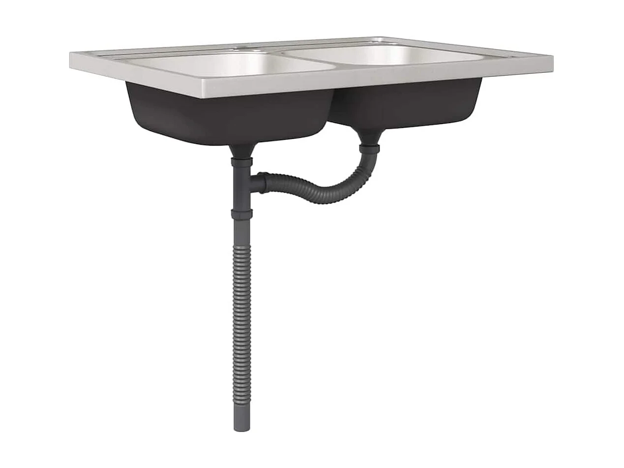 Keukenkast Kalmar Zwart 80 x 46 x 81,5 cm Bewerkt hout