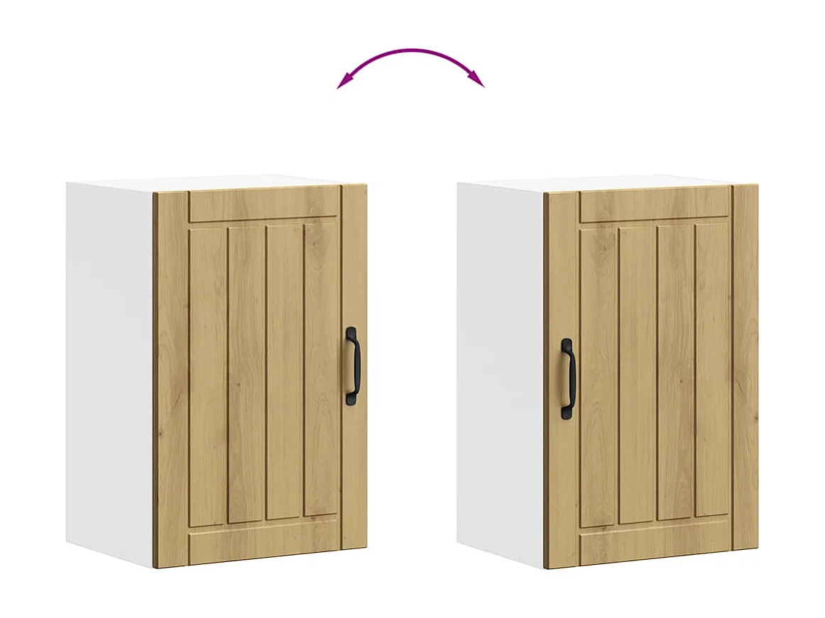 Armoire murale de cuisine Lucca chêne artisanal bois ingénierie