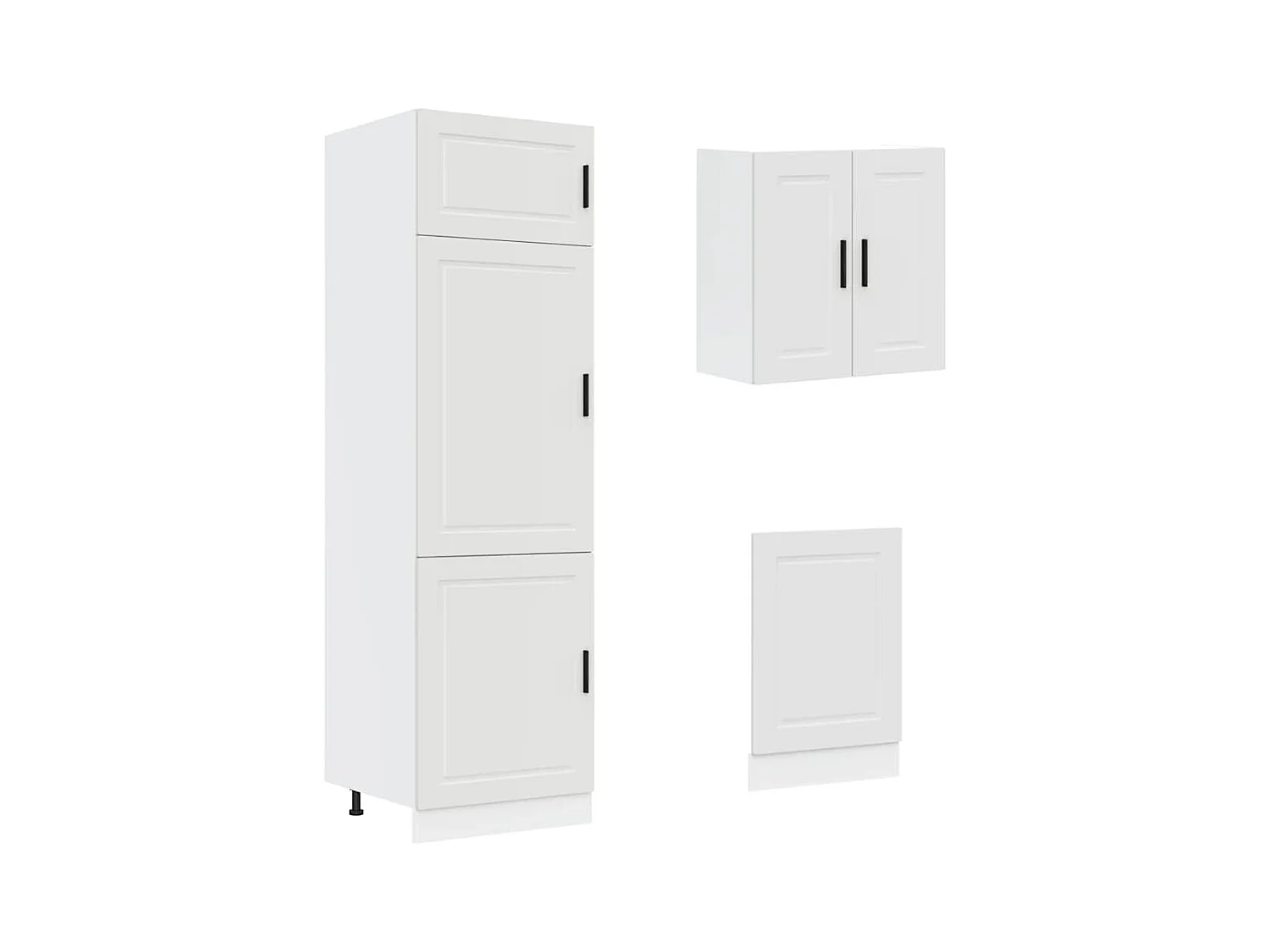 Conjunto de armarios de cocina "Porto" de 8 piezas en madera de ingeniería blanca