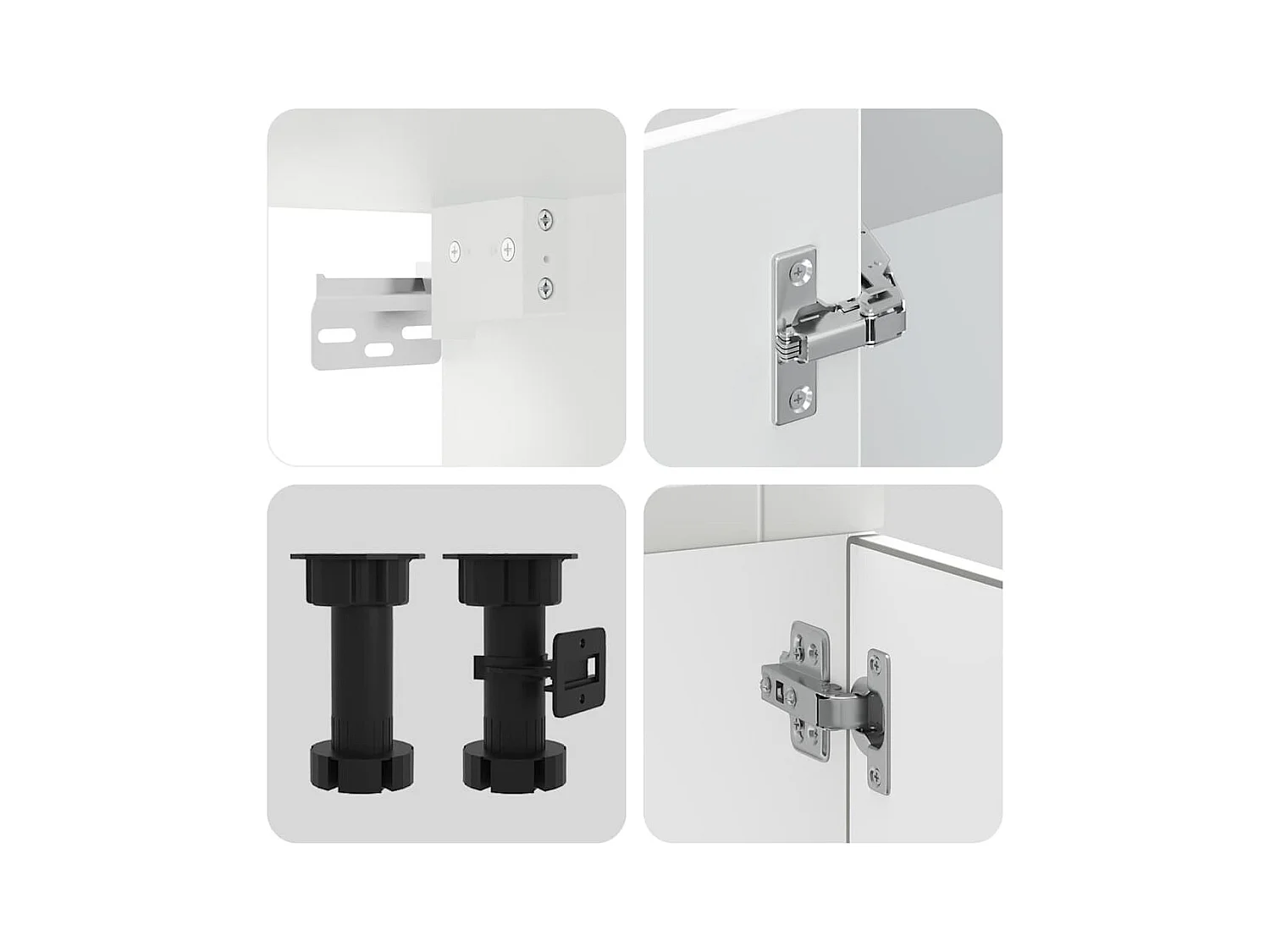 Conjunto de armarios de cocina "Porto" de 8 piezas en madera de ingeniería blanca