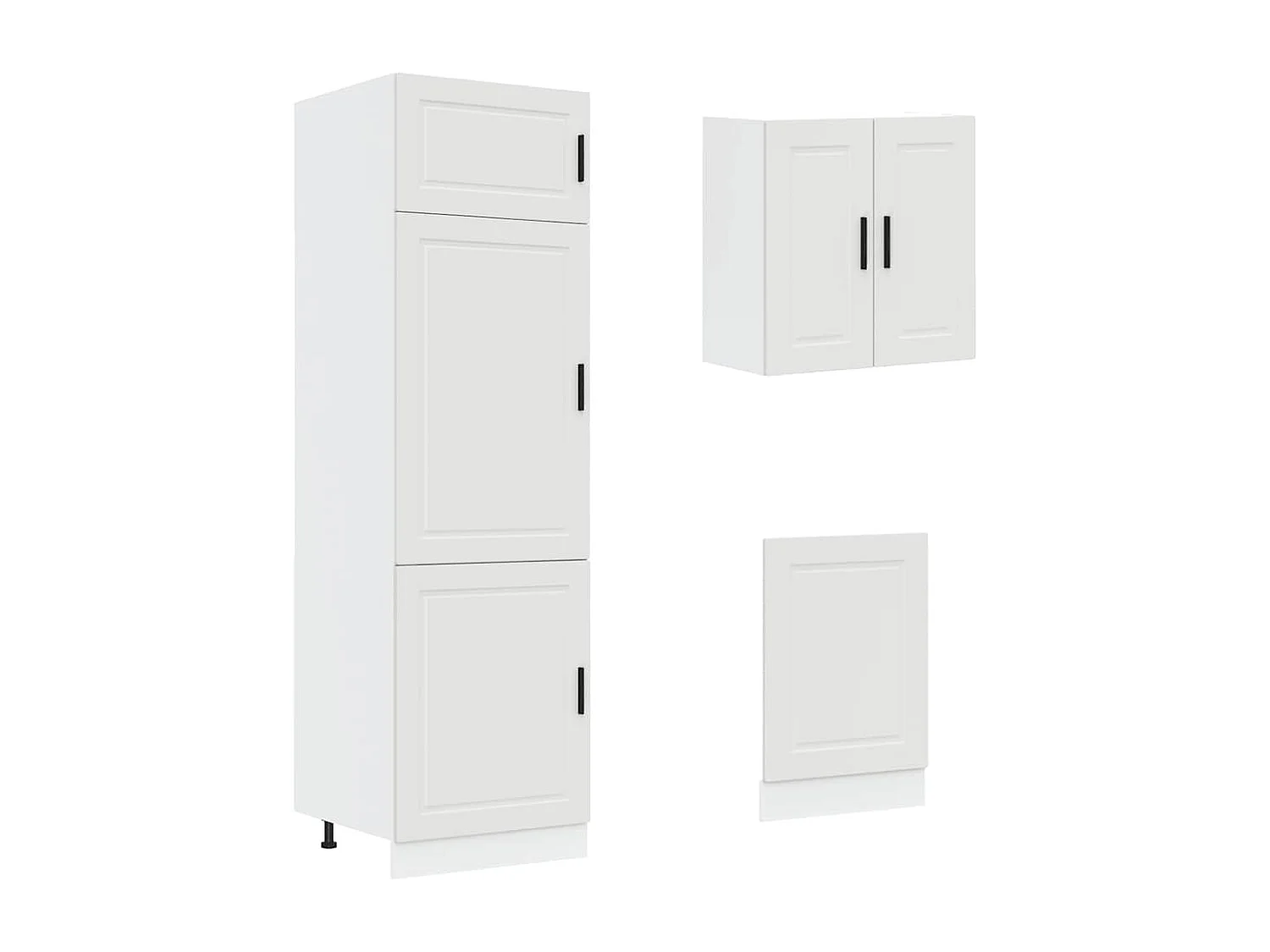 Ensemble de 8 meubles de cuisine "Porto" en bois d'ingénierie blanc