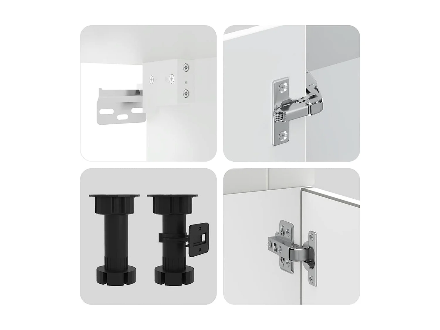 Ensemble de 8 meubles de cuisine "Porto" en bois d'ingénierie blanc