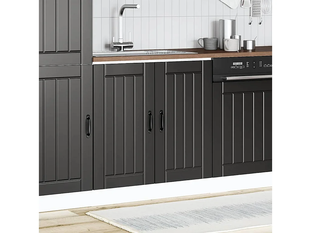 Spülenunterschrank Lucca Schwarz Holzwerkstoff