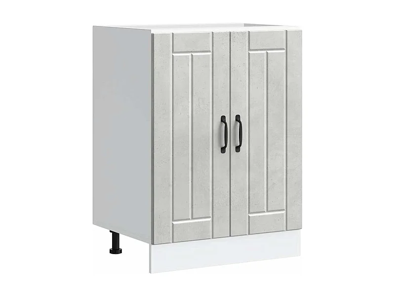 Meuble de base de lavabo Lucca gris béton bois ingénierie