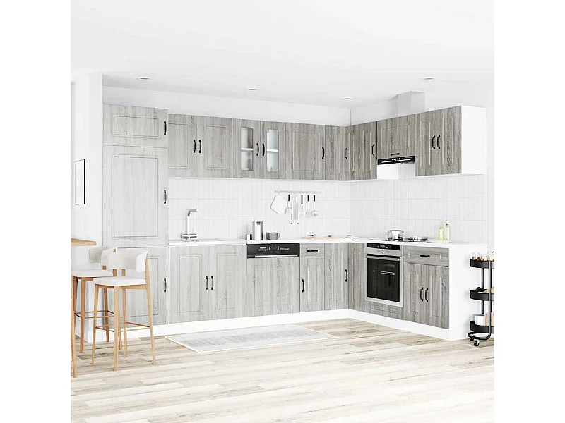 Mobile da cucina con porta 2 pcs Grigio 80 x 46 x 81.5 cm