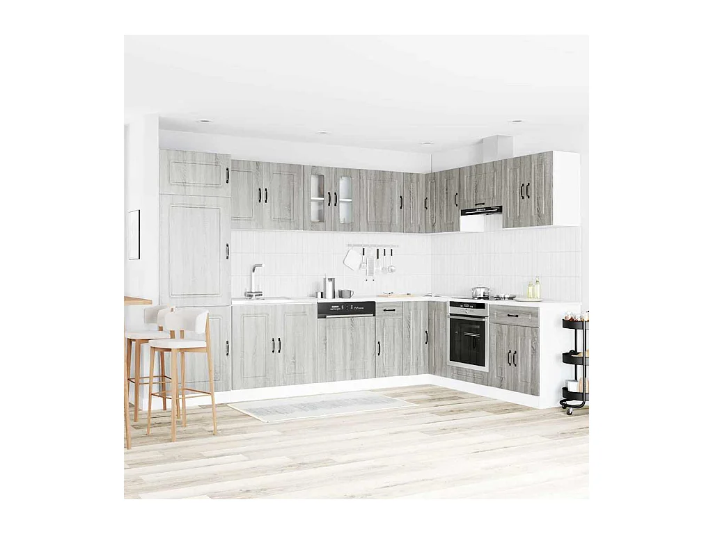 Mobile da cucina con porta 2 pcs Grigio 80 x 46 x 81.5 cm