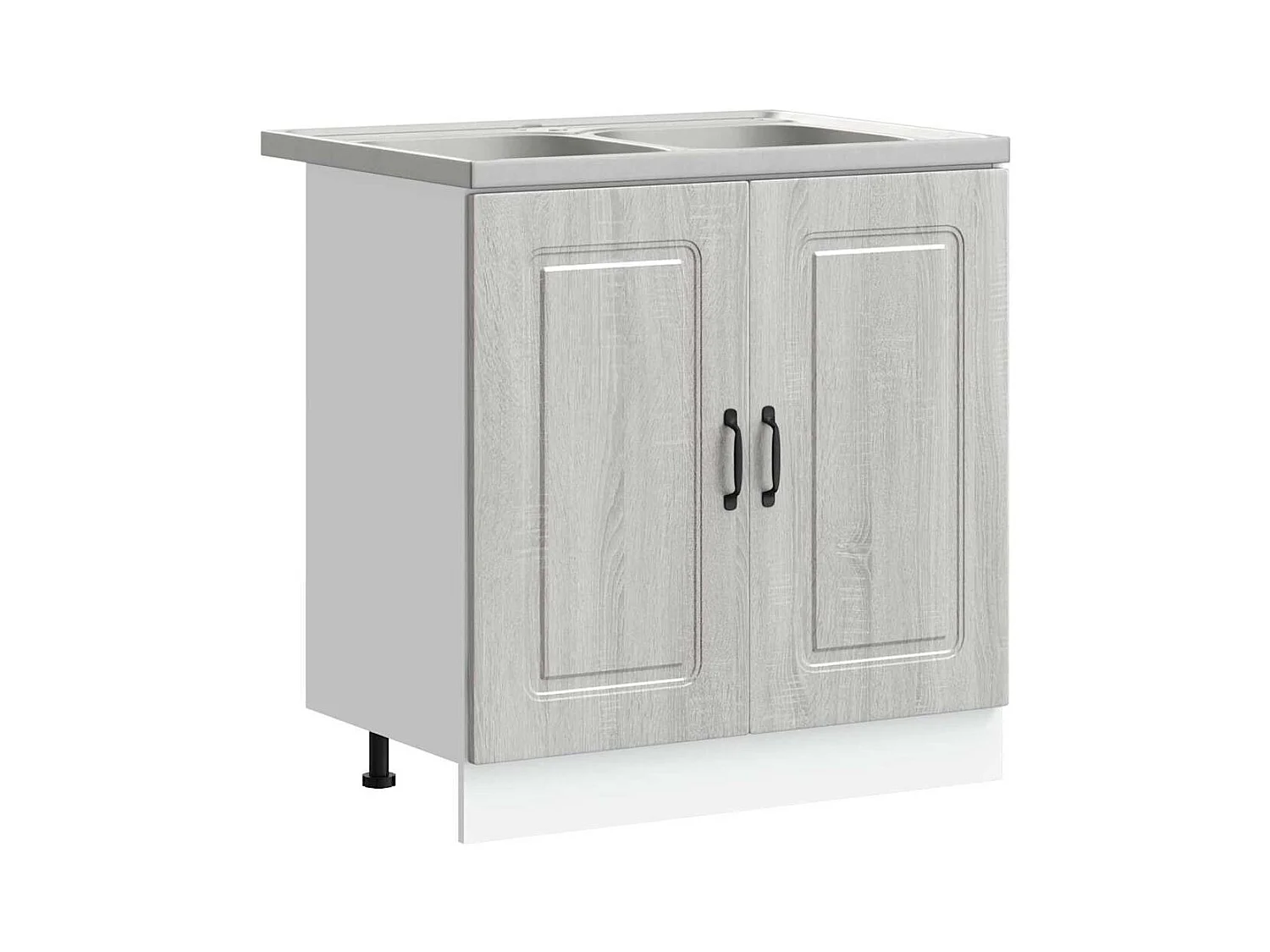 Mobile da cucina con porta 2 pcs Grigio 80 x 46 x 81.5 cm