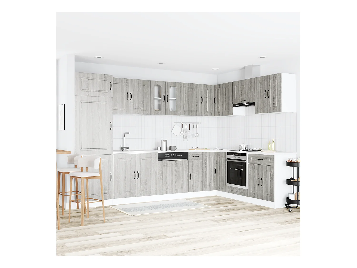 Armoire de cuisine Kalmar 2 pcs Gris 80 x 46 x 81.5 cm