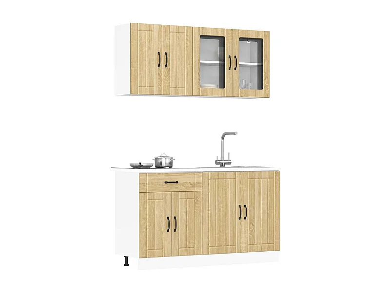 Set Mobili da Cucina 4 pz Lucca Rovere Sonoma in Truciolato
