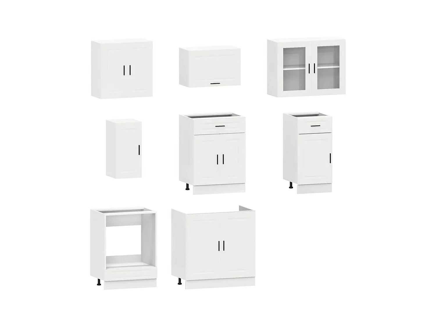 8 peças armário de cozinha conjunto Kalmar branco