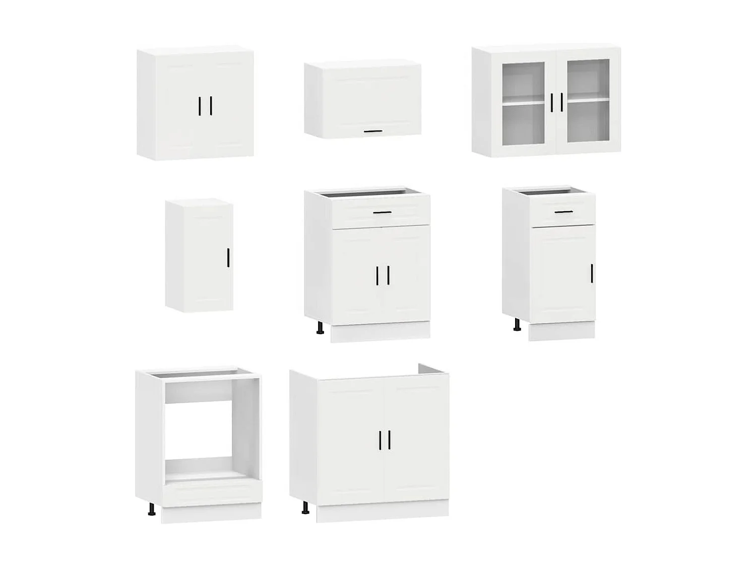 8 peças armário de cozinha conjunto Porto branco