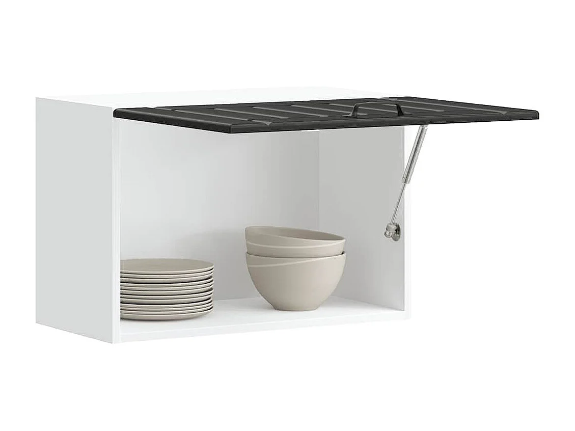 Armoire murale de cuisine Lucca noir bois d'ingénierie