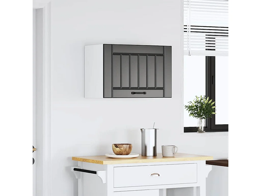Armoire murale de cuisine Lucca noir bois d'ingénierie