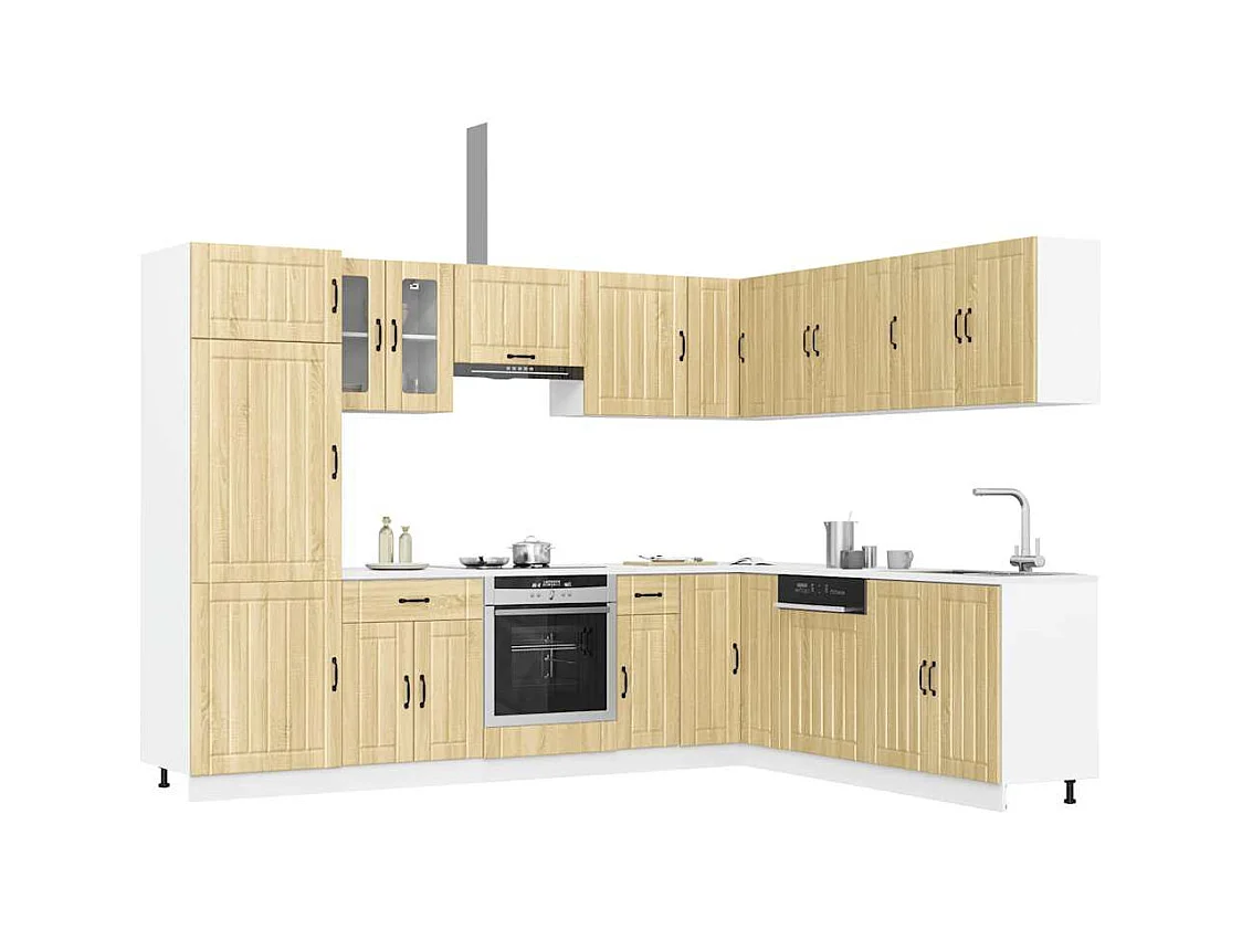 Ensemble d'armoires de cuisine 14 pcs Lucca bois d'ingénierie