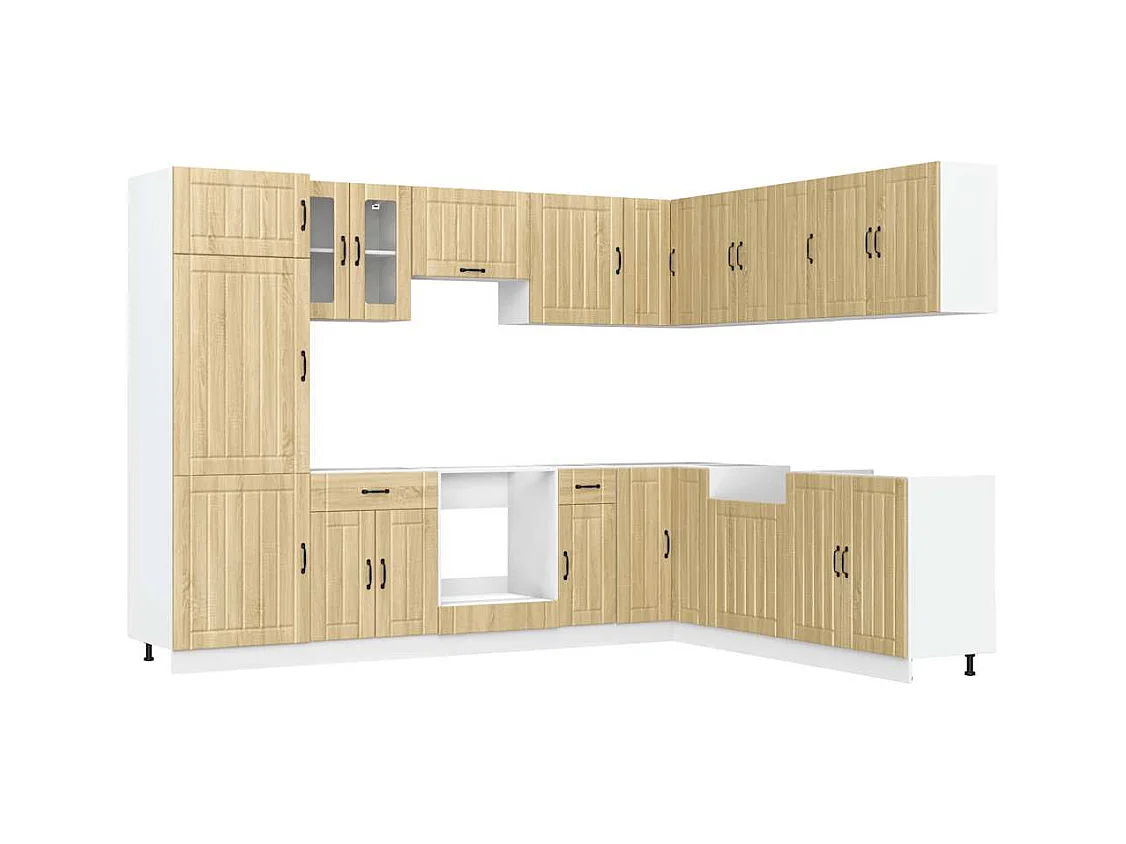 Ensemble d'armoires de cuisine 14 pcs Lucca bois d'ingénierie