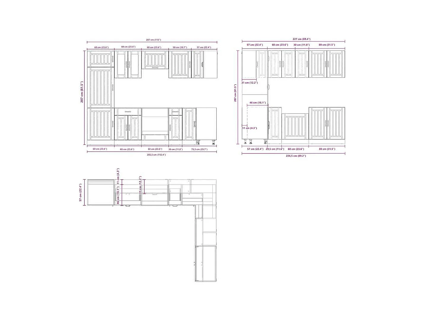 Ensemble d'armoires de cuisine 14 pcs Lucca bois d'ingénierie