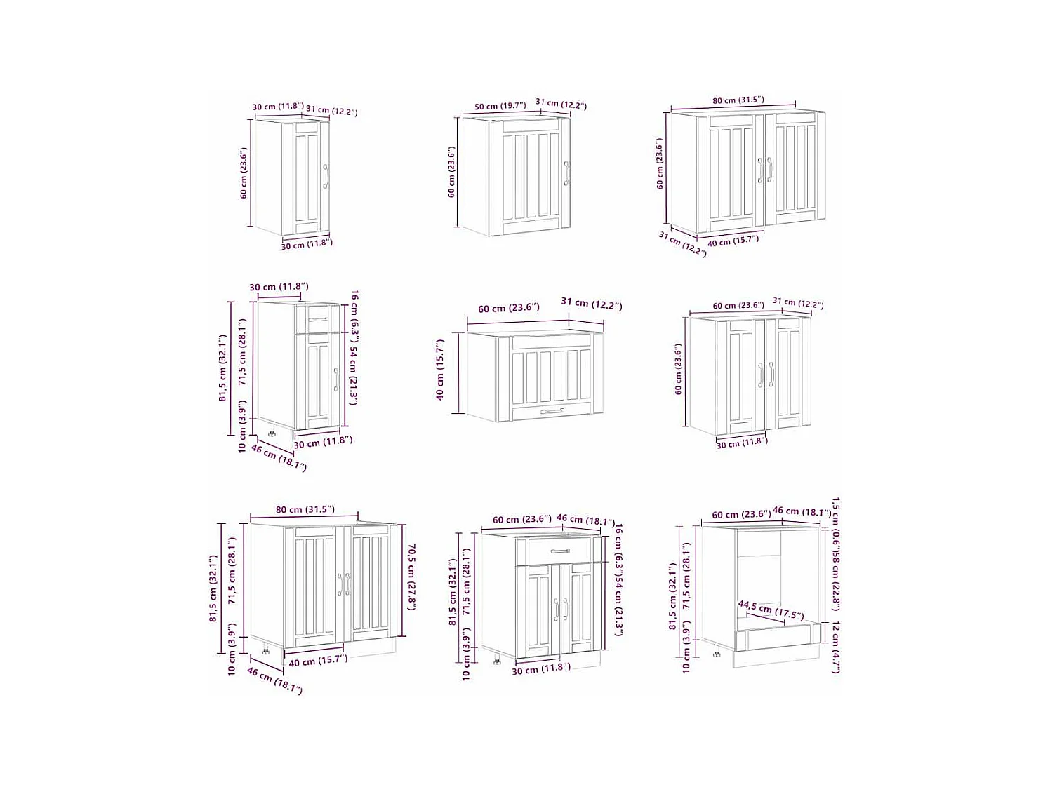 Ensemble d'armoires de cuisine 14 pcs Lucca bois d'ingénierie
