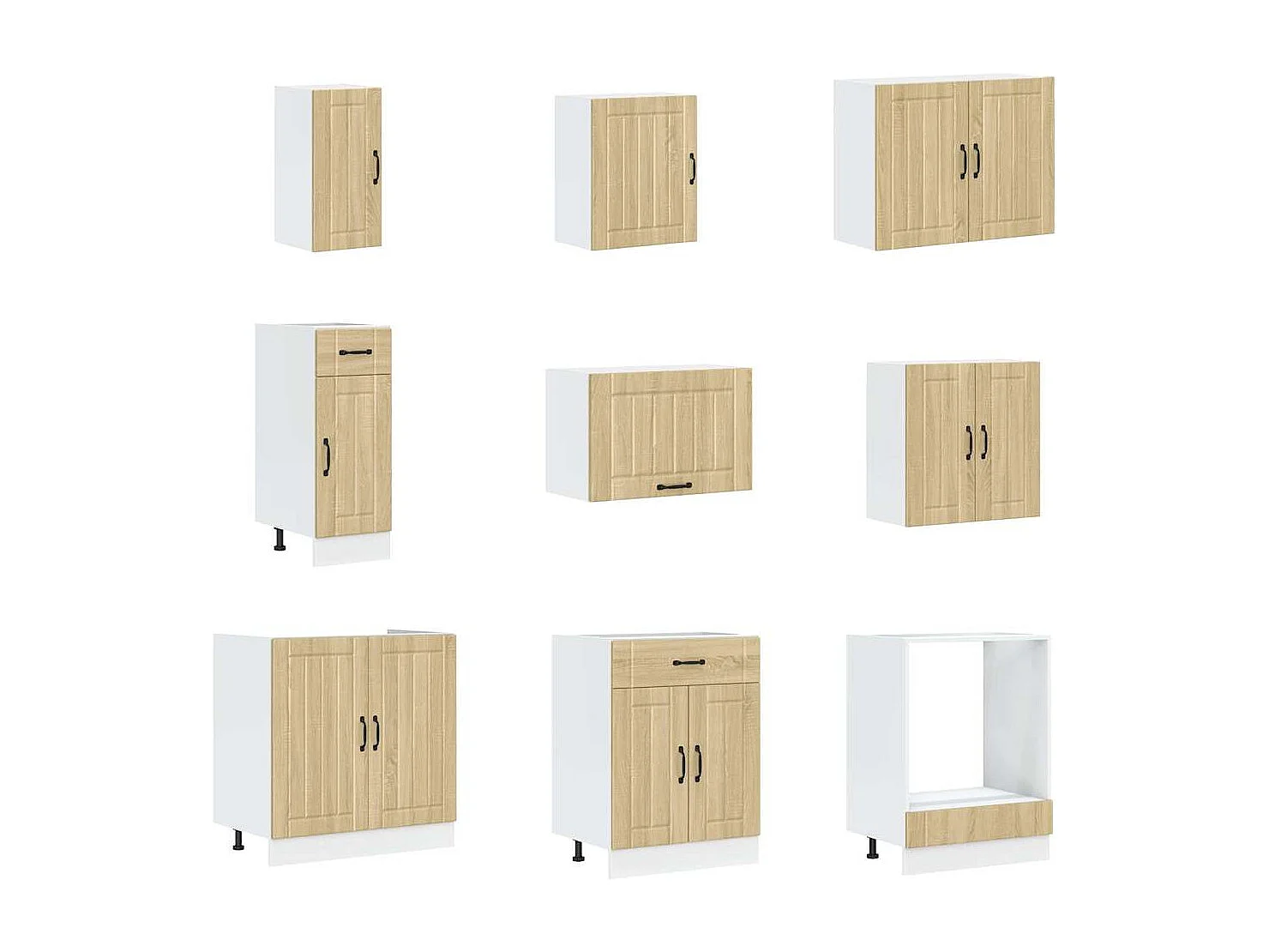 Ensemble d'armoires de cuisine 14 pcs Lucca bois d'ingénierie