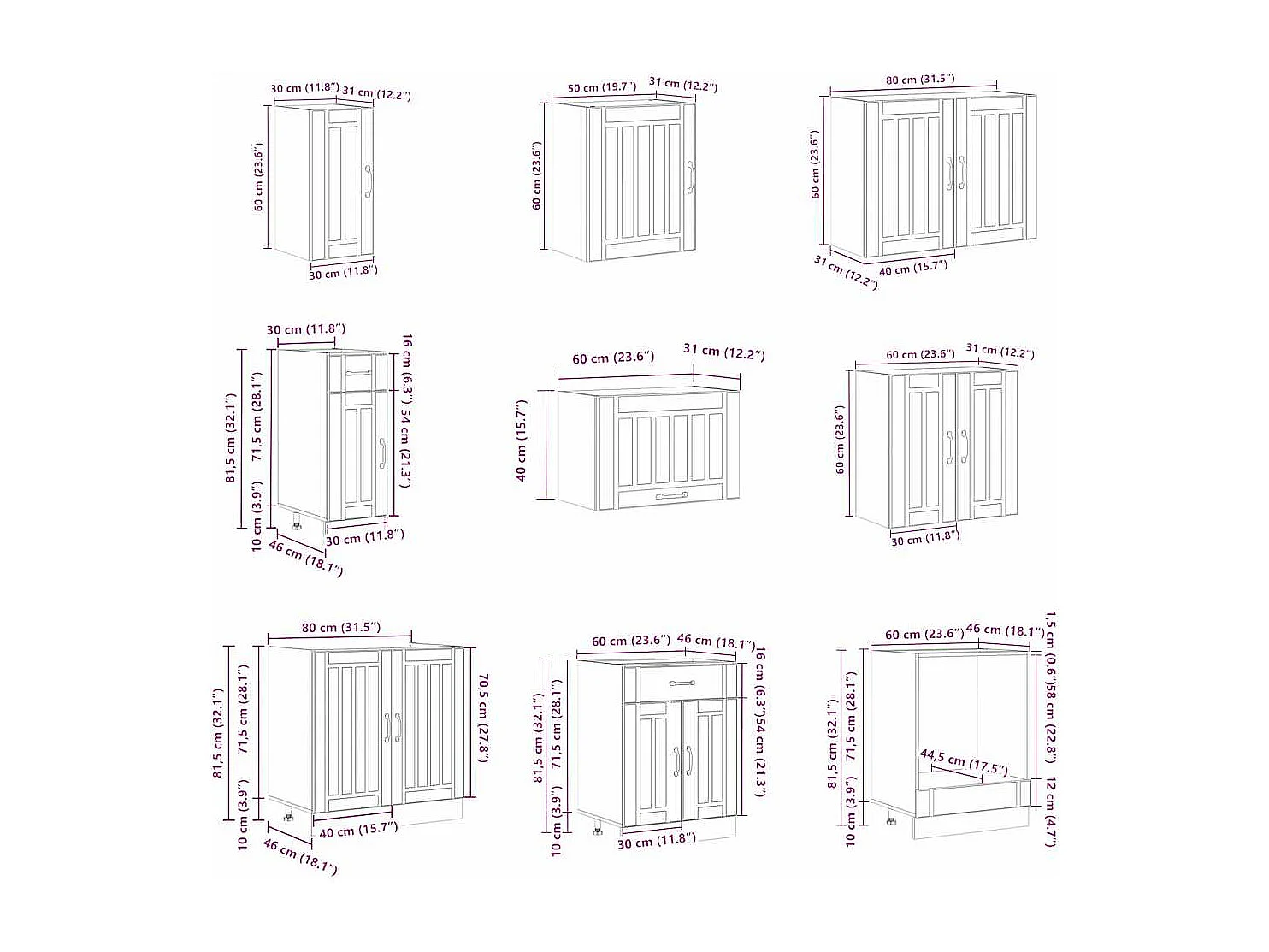 Ensemble d'armoires de cuisine 14 pcs Lucca bois d'ingénierie