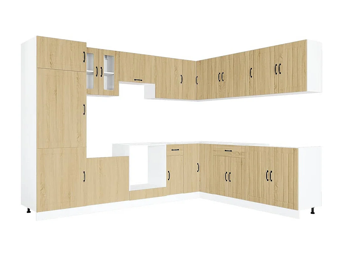 14-tlg. Küchenschrank-Set Lucca Sonoma-Eiche Holzwerkstoff