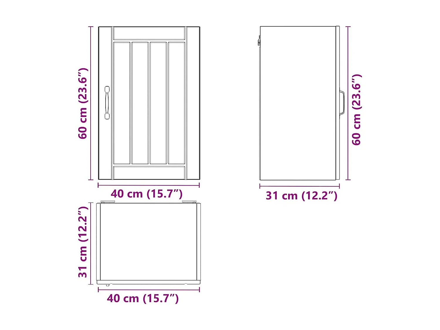 Keukenwandkast Lucca bewerkt hout gerookt eikenkleurig