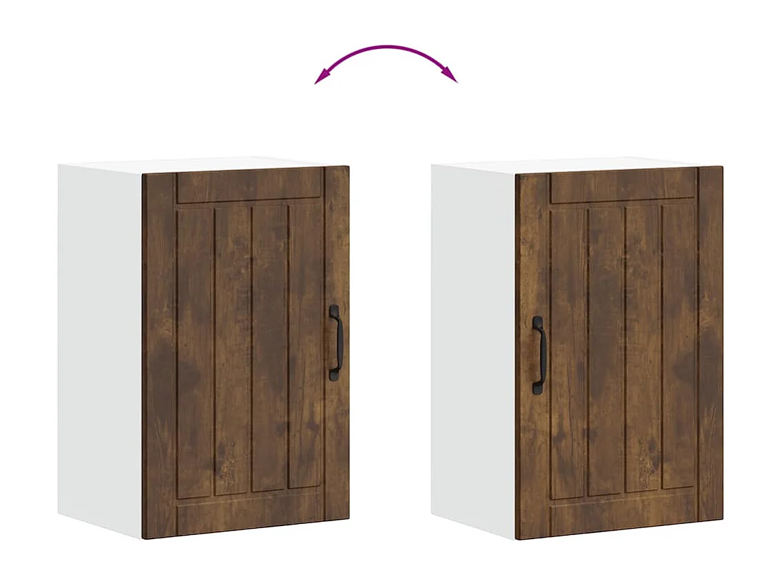 Keukenwandkast Lucca bewerkt hout gerookt eikenkleurig