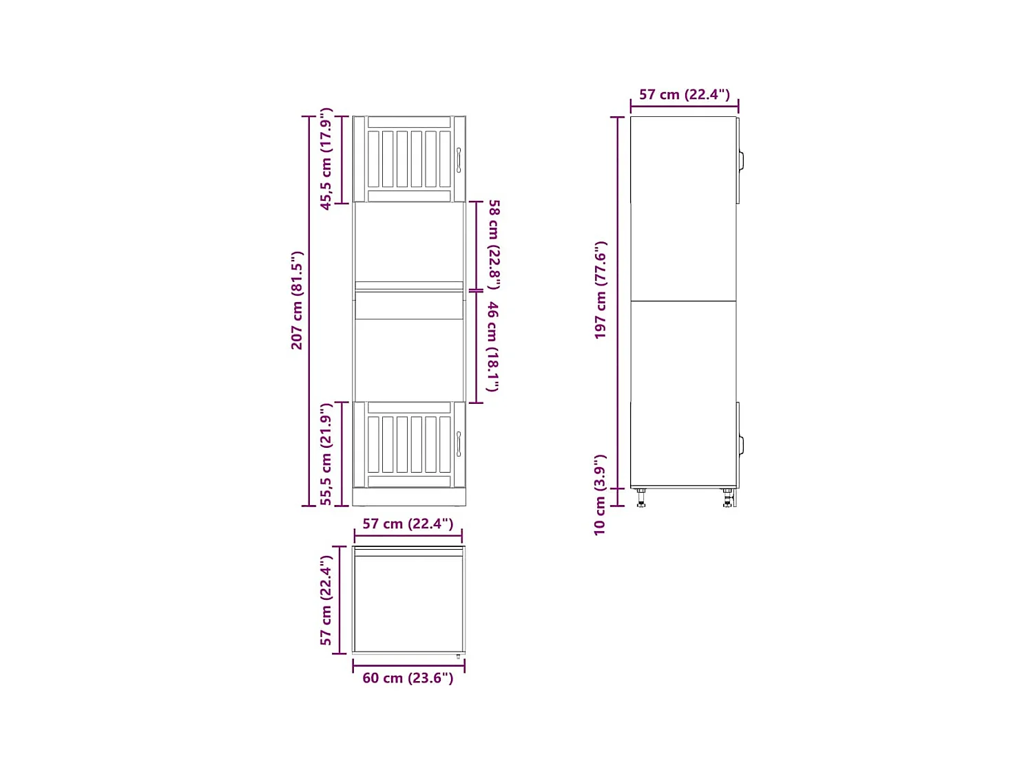 Armoires de four 2 pcs Kalmar sonoma gris bois d'ingénierie